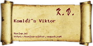 Komlós Viktor névjegykártya